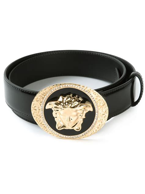 versace belt medusa head black|Versace Medusa buckle leather belt.